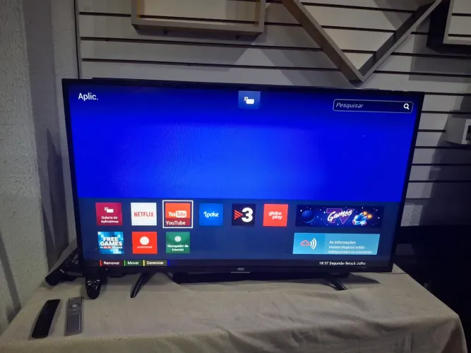 TV SMART 43 POLEGADAS COMPLETA IMPECÁVEL