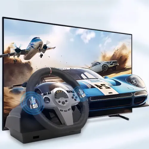 Volante de corrida com pedal para jogos Switch, PC, PS4 e PS3 Novo