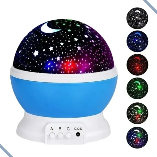 Luminária/Abajur Globo Estrelas 360°