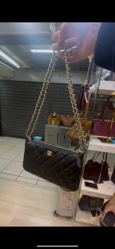 Bolsa nova inspiração Chanel Couro legítimo preto