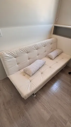 Sofá cama courino branco