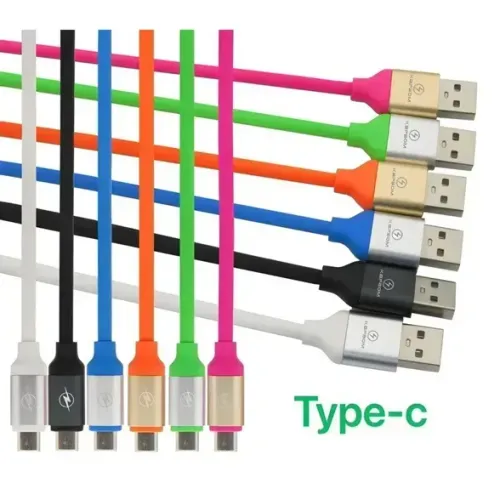 Cabo Colorido Emborrachado 1,2 Metros - USB Tipo-C