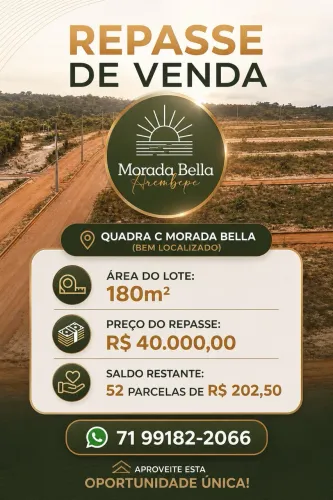 Passo Terreno em Arembepe 180m2