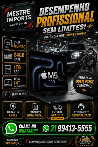 MacBook Pro M5 Pro 14 polegadas 24GB RAM 1TB SSD Space Black Novo Lacrado Nota Fiscal
