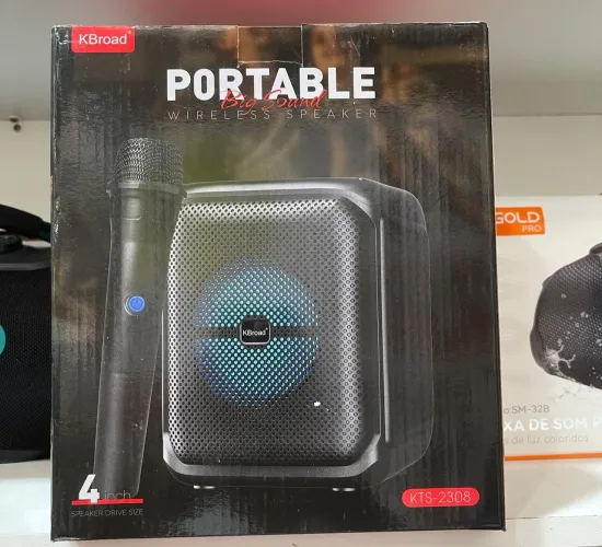 Caixa de som amplificada acompanha microfone pega Bluetooth pendrive cartão usd e FM