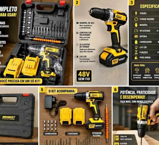 Kit parafusadeira elétrica R$180 reais