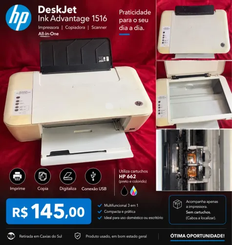 Impressora Multifuncional HP DeskJet Ink Advantage 1516