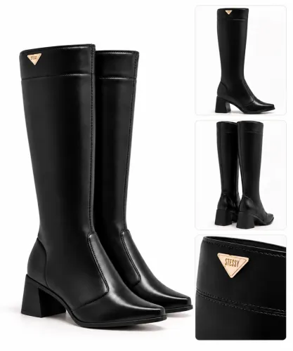Bota montaria stress cano alto preta