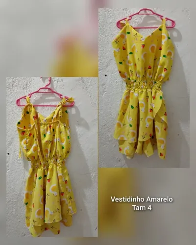 Vestidinho Amarelo infantil menina