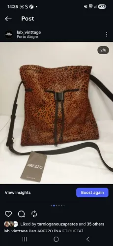 Bolsa arezzo animal pronto couro legítimo 
