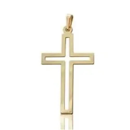 Pingente Cruz Vazada Ouro 18 Kilates Peso 1.10 Grama 14 mm
