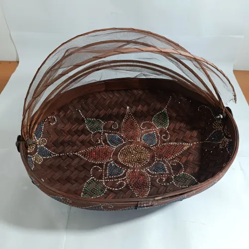 Cesto de Pão Vintage Pintado a Mão 34x26