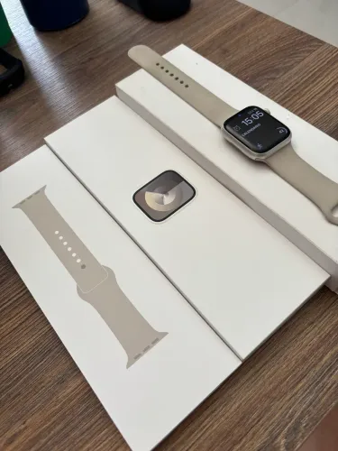 Apple Watch série 9 45mm starlight - sem marca de uso