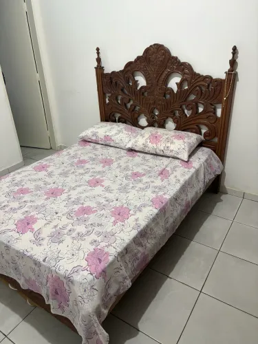 Cama Madeira Detalhada + Colchão Ortobom