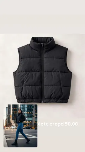 Colete puffer cropd