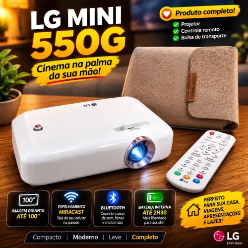 LG MINI PROJETOR PH550G - PORTÁTIL E COMPLETO ?