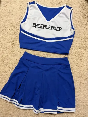 Fantasia De Lider De Torcida Adulto Saia E Blusa Cheerleader