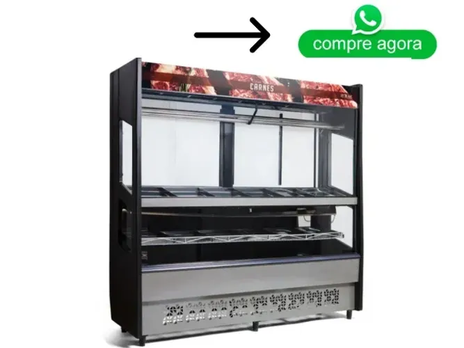 Balcão de Açougue 2x2M Vidro Reto Polar Novo