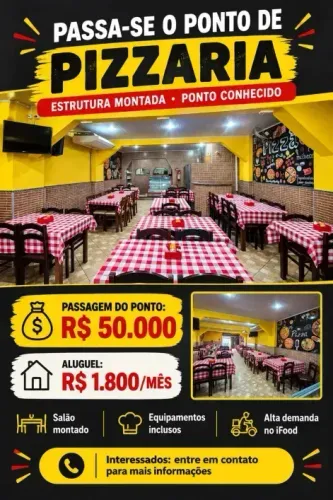 OPORTUNIDADE!!!! Ponto de Pizzaria montada em Nilópolis.