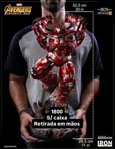 Hulkbuster infinity war 1/10 Iron Studios Ñ Sideshow Sem caixa