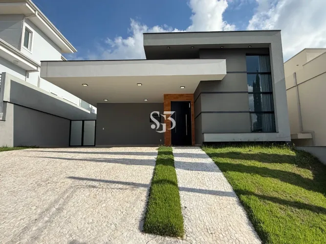 Linda Casa Térrea com 3 Suítes no Swiss Park - Campinas-SP Condomínio Completo e Acabament
