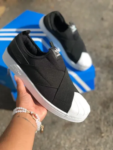Tênis Adidas Superstar Slip-On Preto Premium Feminino