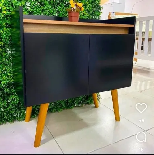 Aparador preto de 2 portas novo