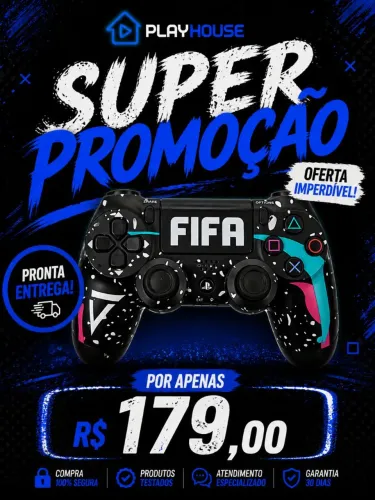 Controle PS4 Personalizado FIFA | Sem Fio | Testado | R$179