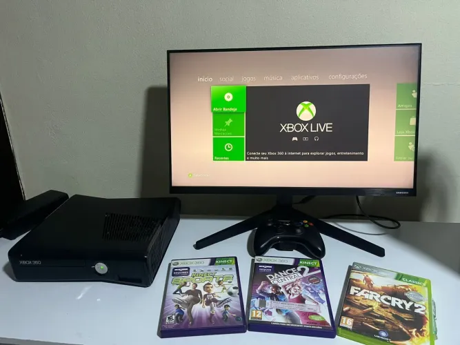 XBOX 360 SUPER COMPLETO + KINECT + JOGOS!!!