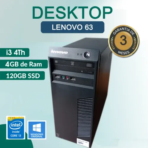 DESKTOP LENOVO i3 BARATO - EM ATÉ 10 X - COM GARANTIA