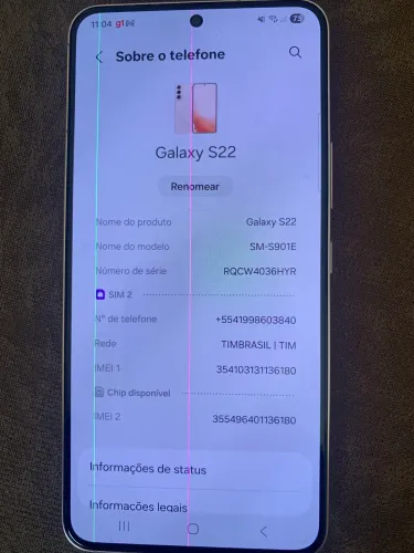 Samsung S 22 5 G cor rosa intacto 