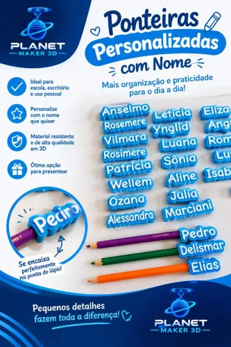 Ponteiras de lápis personalizados
