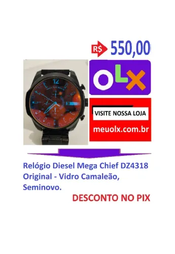 Relógio Diesel Mega Chief DZ4318 Original - Vidro Camaleão, Seminovo.