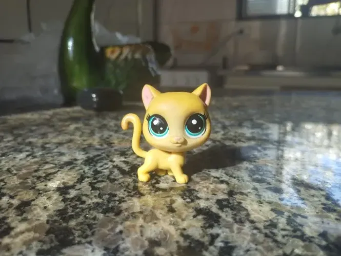 Littlest pet shop gatinha amarela original hasbro usado