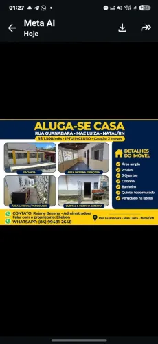 Alugo casa - Rua principal