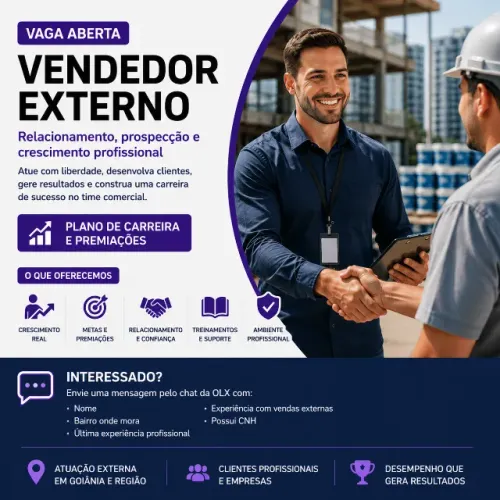 Vendedor Externo - Área Comercial e Relacionamento