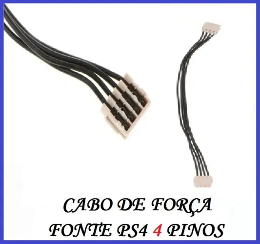 Cabo de Força para Fonte PS4 4 ou 5 Pinos