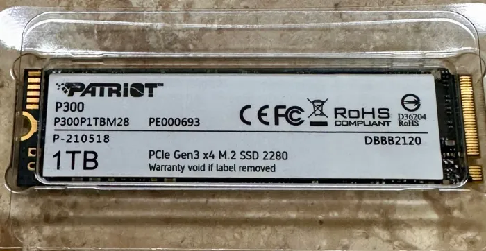 SSD Patriot P300 NVMe 1TB (M.2 2280)