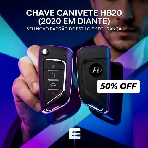 Chave Canivete HB20 2020, 2021, 2022, 2023, 2024...