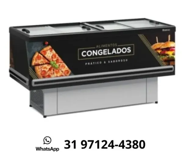 Ilha de Congelados Vidro Reto 2m Gelopar 220v