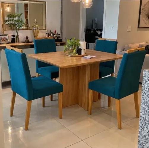 Mesa de Jantar 120x80 Com 4 Cadeiras (Entrega Imediata Produto Novo)