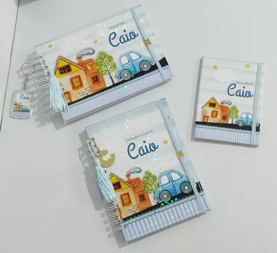 Kit Maternidade (Caderneta, Livro do Bebê e Mini Porta Documentos)