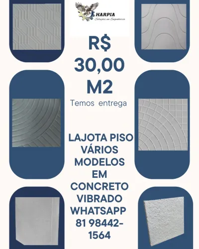 Lajota piso em concreto vibrado 