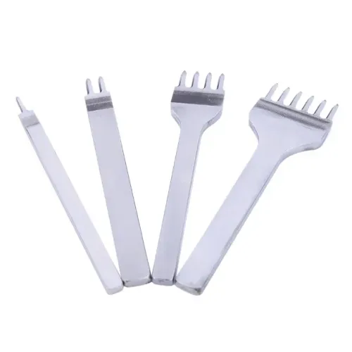 Garfo Vazador Perfurador de Couro Cinzel - Kit com 4pcs