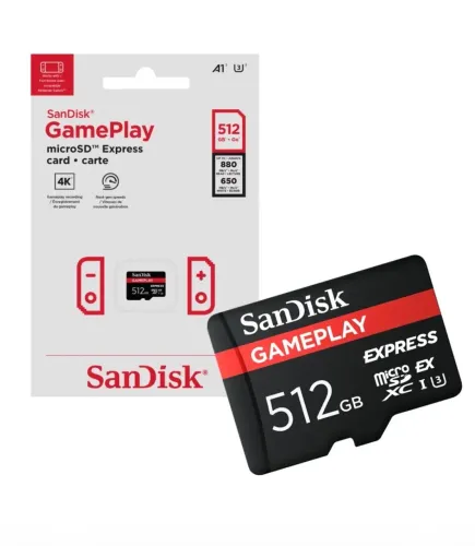 Cartão Micro SD Express 512gb Sandisk Gameplay - Compatível com Nintendo Switch 2