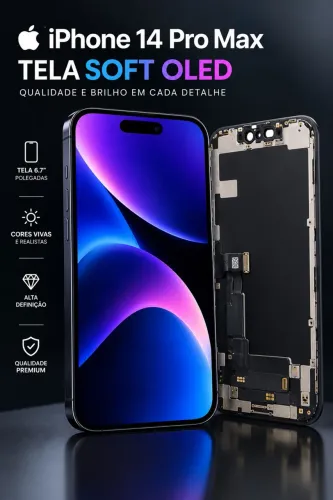 Tela display soft oled para iPhone 14 Pro Max