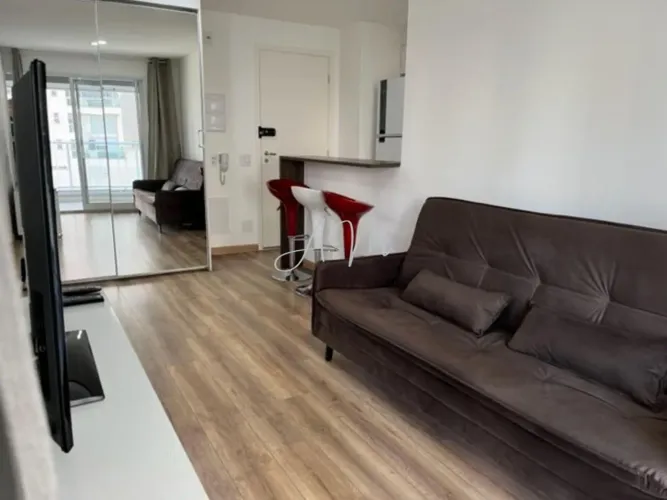 Apartamento de 1 dormitório mobiliado para locação no Campo Belo