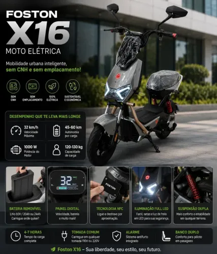 Nova Moto Elétrica Foston X16