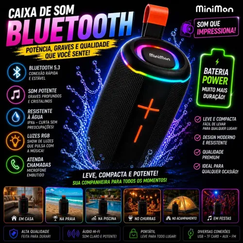 Caixa de Som Bluetooth MiniMan 