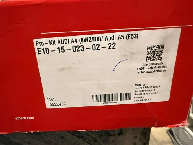 Molas esportivas Eibach Audi A4 e A5 2016+ zero 3M de uso com NF